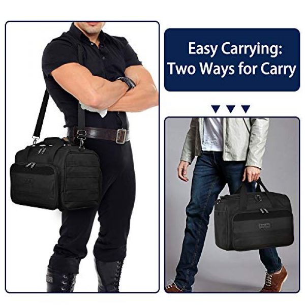 Partage Pistol Case 7 Partage Gun Range Bag Deluxe Pistol Shooting Range Duffle Bags with Velvet Cushion -Black