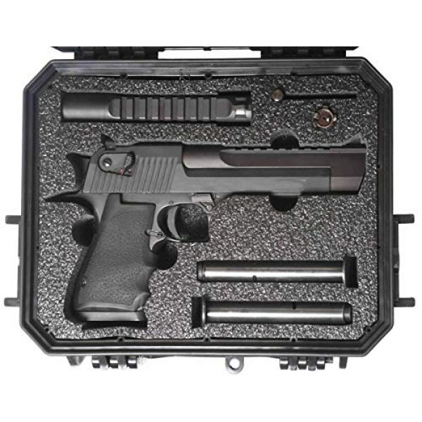 Case Club Pistol Case 2 Case Club Desert Eagle Pre-Cut Waterproof Case with Storage for 4 Extra Magazines & 1 Extra Barrel