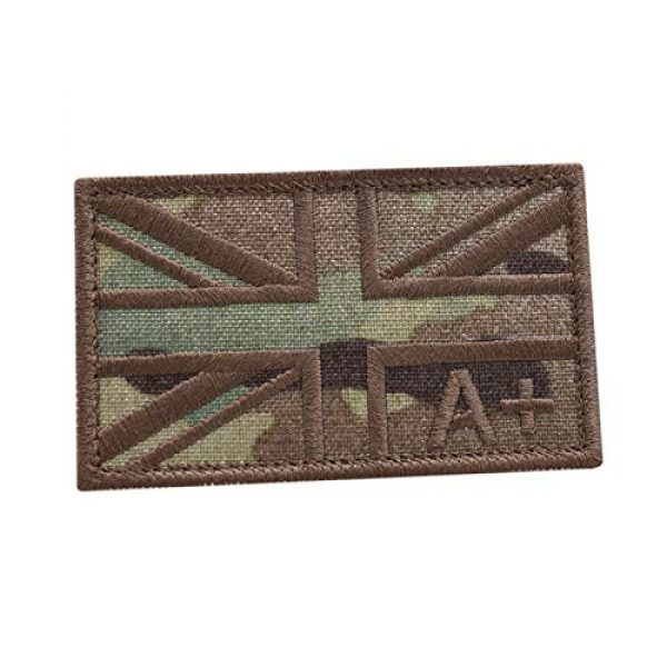 LEGEEON Airsoft Morale Patch 1 LEGEEON MTP Multicam Union Jack APOS Blood Type 2x3.25 A+ UK Flag IFAK Great Britain Hook&Loop Patch