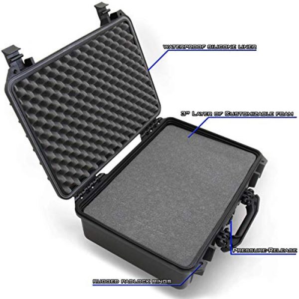 CASEMATIX Pistol Case 4 CASEMATIX 18" Customizable 6 Pistol Multiple Pistol Case - Waterproof & Shockproof Hard Gun Cases for Pistols, Magazines and Accessories - Multi Gun Case for Pistols with 3" Thick Customizable Foam