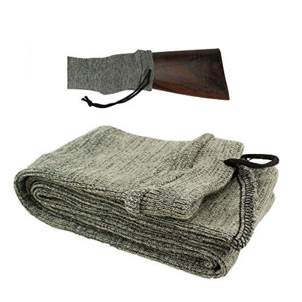 Less Side Rifle Sock 4 Less Side Silicone Treated Gun Sleeve Knit Gun Sock for Rifle Shotgun Storage Anti Rust Extendable Soft Gun Case for Rifles with or Without Scope 52 Inches Gray