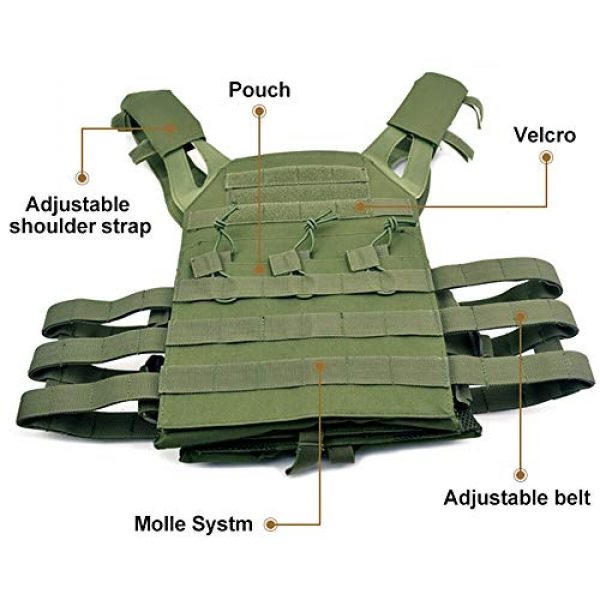 BGJ Airsoft Tactical Vest 6 BGJ Tactical JPC Vest Molle Plate Carrier Military Vest Airsoft Paintball CS Game Hunting Outdoor Protective Equipment