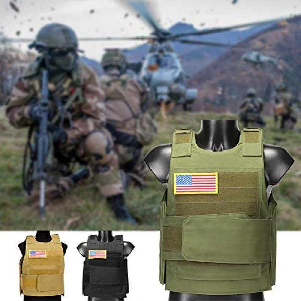 BGJ Airsoft Tactical Vest 5 Hunting Combat CS Vest Black Hawk Green Sports Vest Down Body Armor Plate Tactical Airsoft Carrier Vest CB Camo Woodland Outdoor