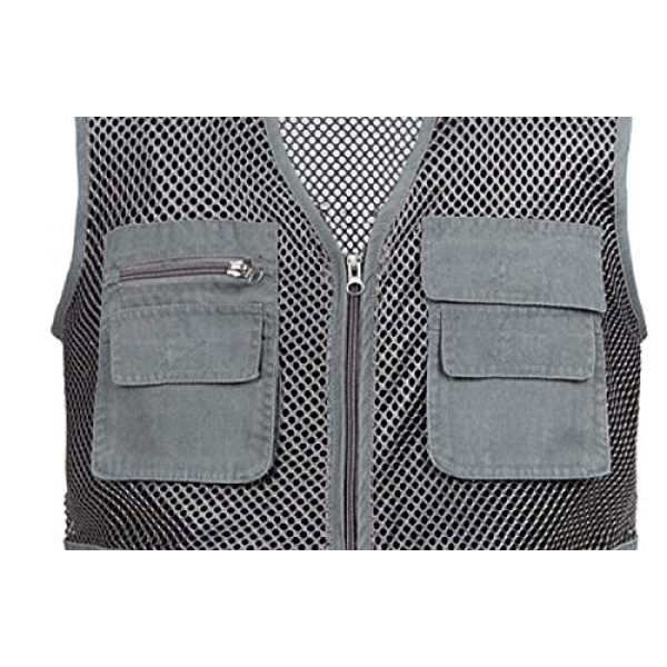 DAFREW Airsoft Tactical Vest 6 DAFREW Mesh Breathable Vest Multi-Function Leisure Fishing Photography Vest Quick-Drying Vest Multi-Pocket Men's Vest (Color : Gray, Size : XL)