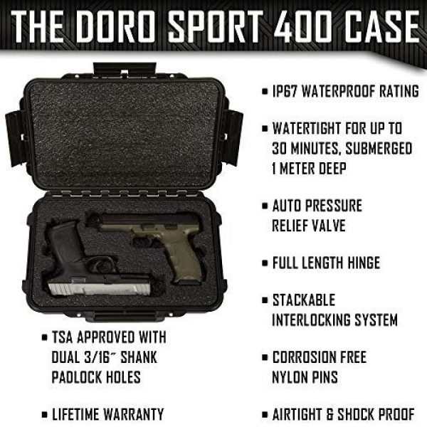 MY CASE BUILDER Pistol Case 3 2 Pistol Medium Duty Lightweight 2 Pistol Gun Sport Case - Double Handgun TSA Approved Storage - Doro Case with Military Grade Foam Insert