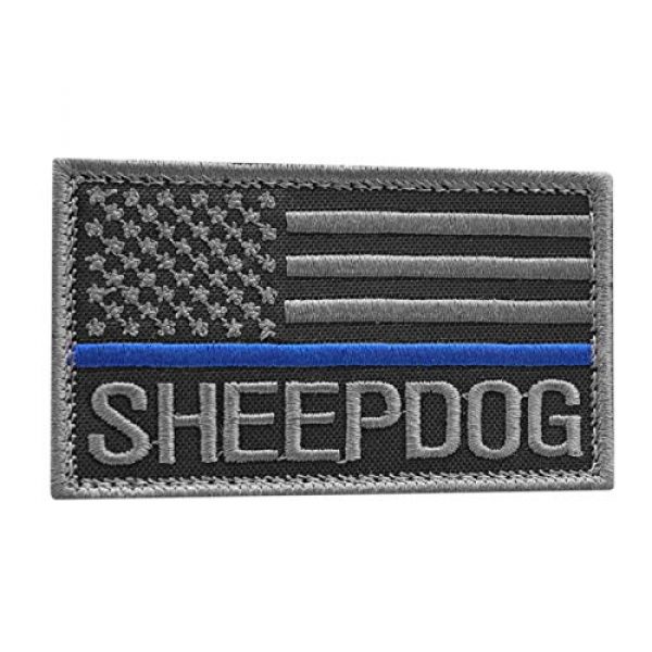 LEGEEON Airsoft Morale Patch 1 LEGEEON Subdued American Sheepdog Thin Blue Line 2x3.25 US Flag Agent Morale Touch Fastener Cap Patch