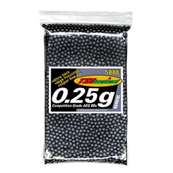 TSD Airsoft BB 1 TSD Tactical 5,000 ct. Bag Plastic Black Airsoft BBS (6mm, 0.25g)