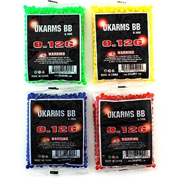 UKARMS Airsoft BB 1 UKArms BBTac 1000 Bag .12 Gram 6mm BBs For Airsoft Guns - 1 Bag of 1000 BBs