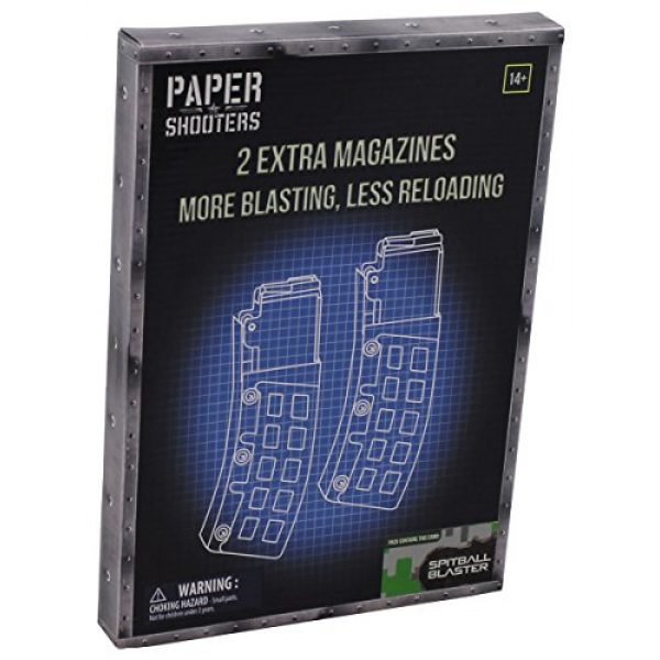 Paper Shooters Airsoft Gun Magazine 1 Paper Shooters Lime Green Spitball Blaster Magazine, 2 Pack