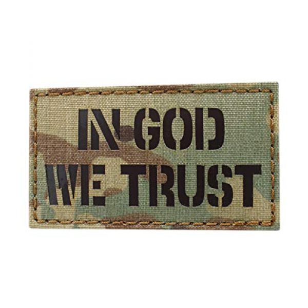 Tactical Freaky Airsoft Morale Patch 1 IR Multicam in God We Trust 2x3.5 USA Morale Tactical Touch Fastener Patch