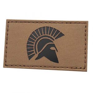 Tactical Freaky Airsoft Morale Patch 1 IR Tan Spartan Helmet Molon Labe Coyote Brown 2x3.5 Morale Tactical Fastener Patch