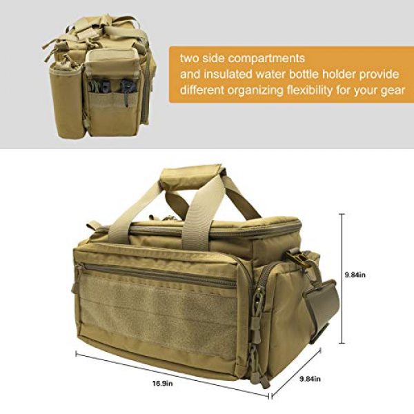 Kosse Pistol Case 7 Kosse Tactical Gun Range Bag Pistol Shooting Duffle Bag, Deluxe Padded Shooting Range Bag Large Handguns Magazine Ammo Gear Accessories Pouch for Hunting Shooting Range Sport