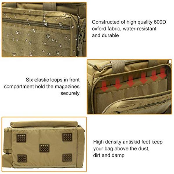 Kosse Pistol Case 6 Kosse Tactical Gun Range Bag Pistol Shooting Duffle Bag, Deluxe Padded Shooting Range Bag Large Handguns Magazine Ammo Gear Accessories Pouch for Hunting Shooting Range Sport