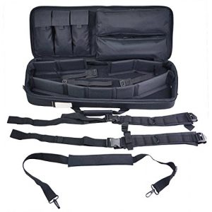 Explorer Cases Rifle Case 1 EXPLORER Mojo Ranger Rifles Weapon Gun Case Padded Long Tactical Carrying Military Backpack Bag with YKK Zippers with Storage Molle Pouches, Integrated 4 Pistol Cases,Brown Tan Color MJ01,30 inch Mojo