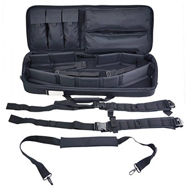 Explorer Cases Rifle Case 1 EXPLORER Mojo Ranger Rifles Weapon Gun Case Padded Long Tactical Carrying Military Backpack Bag with YKK Zippers with Storage Molle Pouches, Integrated 4 Pistol Cases,Brown Tan Color MJ01,30 inch Mojo