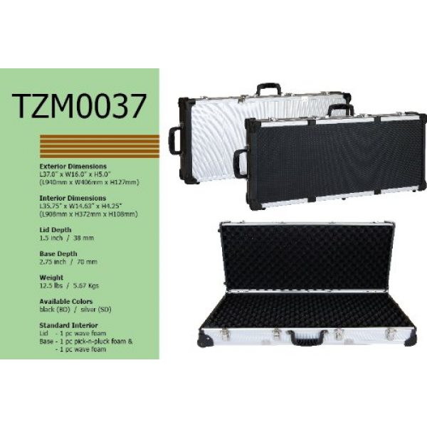 T.Z. Case International Rifle Case 3 T.Z. Case International TZM0037 SD 37 x 16 x 5-Inch Take-Down Shotgun Case, Silver Dot Finish