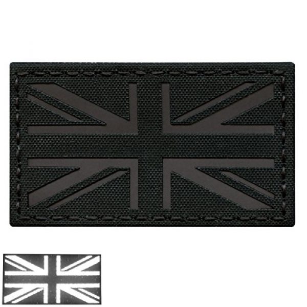 Tactical Freaky Airsoft Morale Patch 3 Blackout Infrared IR UK Union Jack Flag 3.5x2 IFF Tactical Morale Touch Fastener Patch