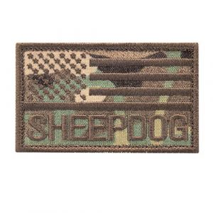 LEGEEON Airsoft Morale Patch 1 LEGEEON Multicam American Sheepdog 2x3.25 Agent Morale Tactical Touch Fastener Cap Patch