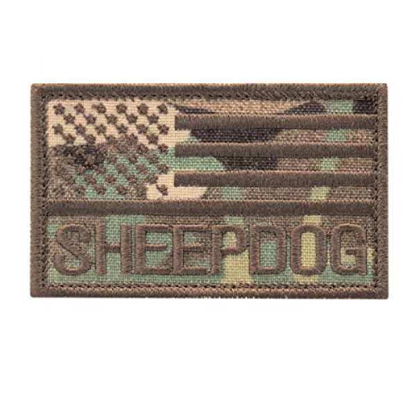 LEGEEON Airsoft Morale Patch 1 LEGEEON Multicam American Sheepdog 2x3.25 Agent Morale Tactical Touch Fastener Cap Patch
