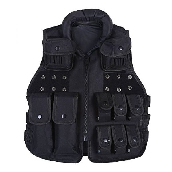 Yosoo Airsoft Tactical Vest 1 Yosoo Kids Tactical Vest, 600D Nylon Children Tactical Molle Vest Protective Jacket Vest Outdoor Military Army Combat Trainning Games Vest for Hunting Shooting Play