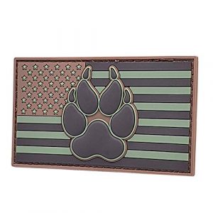 LEGEEON Airsoft Morale Patch 1 LEGEEON Multicam USA America Flag PVC OCP K-9 Paw Dog Handler Morale Rubber Fastener