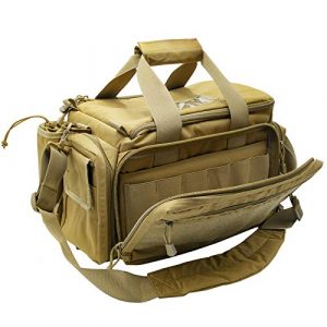 Kosse Pistol Case 1 Kosse Tactical Gun Range Bag Pistol Shooting Duffle Bag, Deluxe Padded Shooting Range Bag Large Handguns Magazine Ammo Gear Accessories Pouch for Hunting Shooting Range Sport