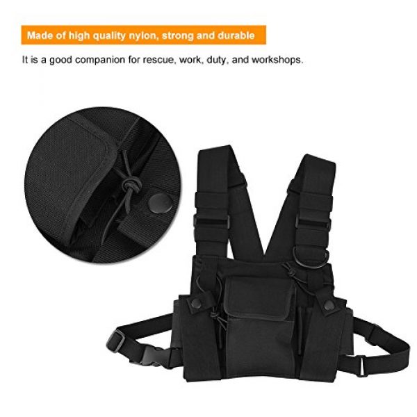 Hakeeta Airsoft Tactical Vest 3 Hakeeta Walkie-Talkie Chest Bag, Nylon Chest Front Pack,Chest Harness.Universal Adjustable Bag with Three-Ring Adjustment Strap System for Rescue, Police, Duty and Workshopps