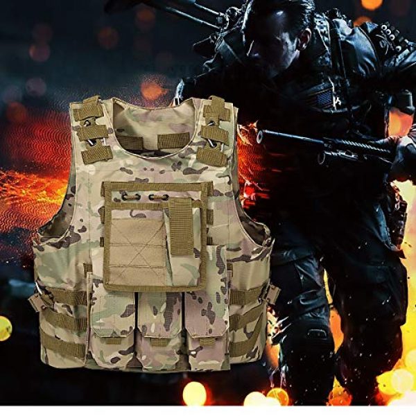WEQ Airsoft Tactical Vest 5 WEQ Tactical Vest Outdoor Amphibious Vest Ultra-Light Breathable Combat Training Vest Adjustable for Adults(Standard Size) (Color : #G)
