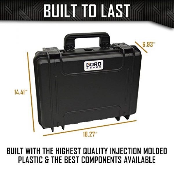 MY CASE BUILDER Pistol Case 5 5 Pistol 18 Magazine Doro Gun Case with Custom MyCaseBuilder Foam Insert - Waterproof, Heavy Duty - Tactical Firearms and Ammunition Holder, 18 x 14 x 7 Inches