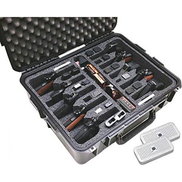 Case Club Pistol Case 1 Case Club 10 Pistol Pre-Cut Waterproof Case with Silica Gel x2 to Help Prevent Gun Rust (Non-Wheeled)