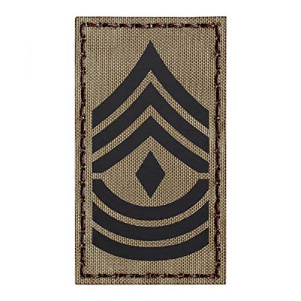Tactical Freaky Airsoft Morale Patch 1 IR Tan 1st Sergeant 1SG E-8 Rank 2x3.5 US Army First Master Tactical Morale Hook-and-Loop Patch