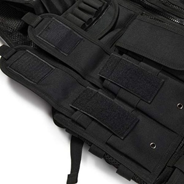 Jipemtra Airsoft Tactical Vest 5 Jipemtra Tactical MOLLE Airsoft Vest Adjustable Paintball Combat Training Vest Detachable for Hunting Mountaineering Outdoors (Black)