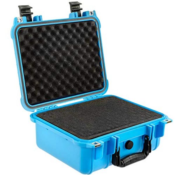 Eylar Pistol Case 5 Eylar Tactical Hard Gun Case Water & Shock Proof with Foam 13.37 inch 11.62 inch 6 inch Light Blue