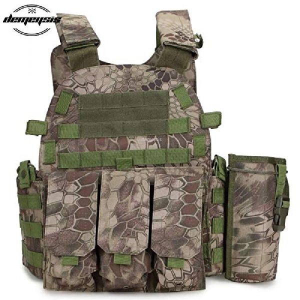 BGJ Airsoft Tactical Vest 5 Tactical Molle Vest Nylon Body Armor Hunting Plate Carrier Airsoft Paintball Vest with Magazine Pouch CS Game Combat Gear