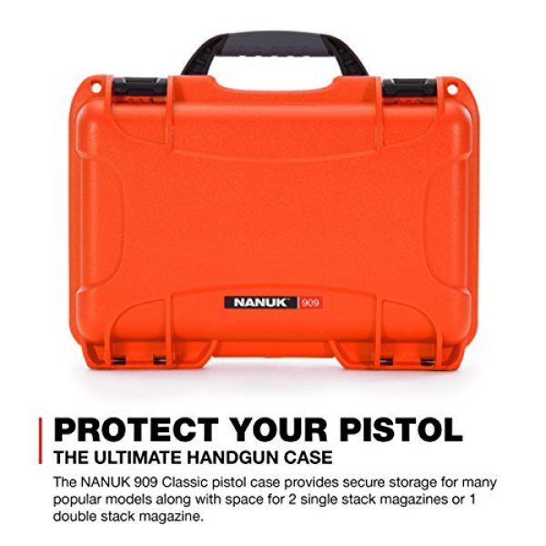 Nanuk Pistol Case 2 Nanuk 909 Waterproof Professional Glock Pistol/Gun Case, Military Approved with Custom Insert