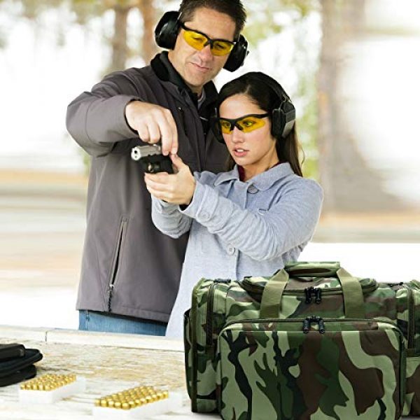 YumyKit Pistol Case 6 YumyKit Tactical Gun Range Bag Shooting Duffle Bags for Handguns Pistols with Lockable Zipper and Heavy Duty Antiskid Feet Travel Sport Duffle Bags