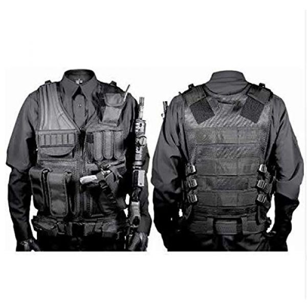Moontie Airsoft Tactical Vest 3 Moontie Tactical Vest, Multi-Pocket SWAT Army CS Hunting Vest Camping Hiking Accessories Outdoor Hunting Hiking Camping Equipment