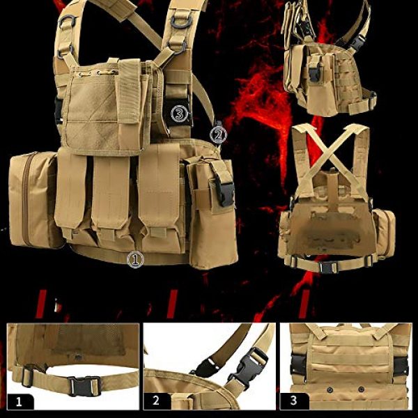 WEQ Airsoft Tactical Vest 6 WEQ Multifunctional Tactical Vest Modular Vest Reconnaissance Field CS Combat Vest (Color : #E)