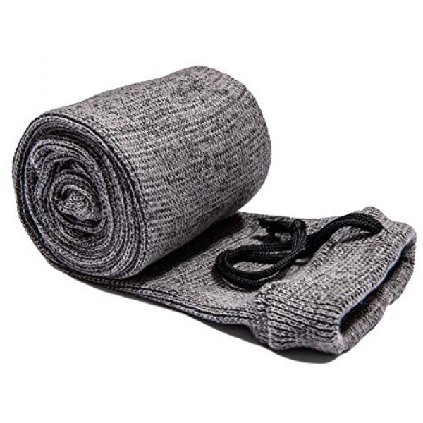 TLO Outdoors Rifle Case 3 TLO Outdoors Knit Gun Sock - for Rifle, Shotgun, and Gun Storage and Protection Accessories - Silicon Treated, Moisture Resistant, 52 Inches Long with Drawstring [Gray]