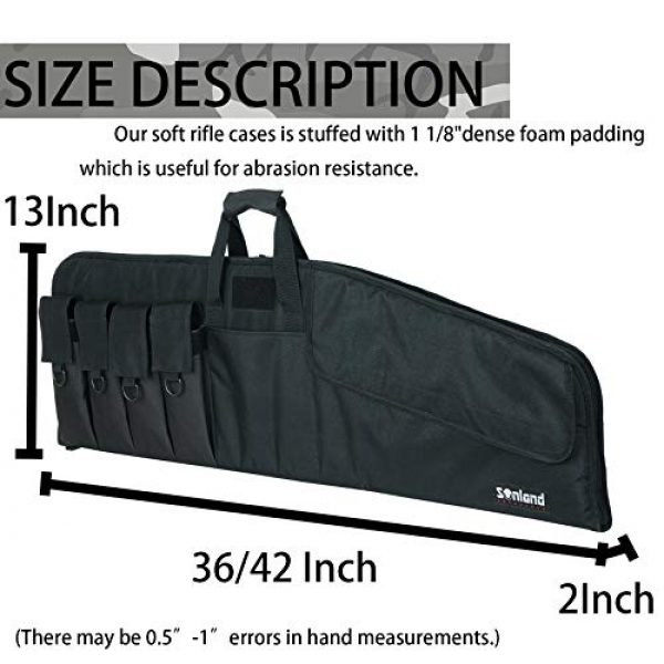 SW SOWLAND Rifle Case 3 SW SOWLAND Soft Rifle-Case Gun Bag - Tactical Outdoor Carbine Padded Cases with 4 Pockets 36" 42"