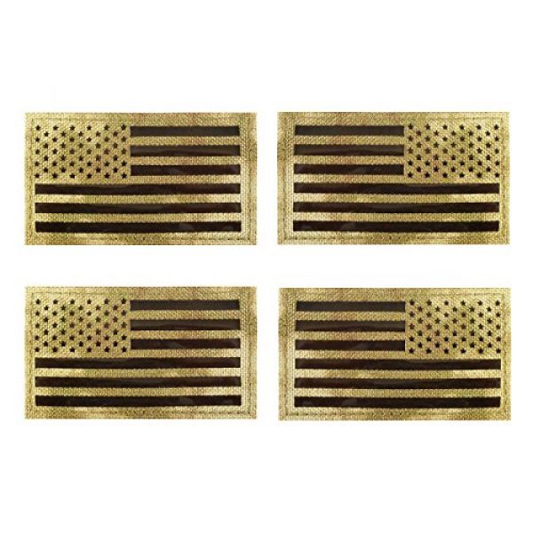 LEGEEON Airsoft Morale Patch 1 LEGEEON Set of 4 Infrared IR Multicam Touch Fastener Patches USA American Flag IFF Morale Tactical Cordura Army