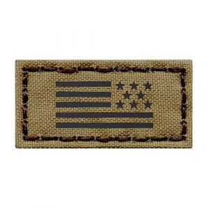 Tactical Freaky Airsoft Morale Patch 1 IR Mini 1x2 Coyote Tan USA Flag Reversed Backwards Infrared Tactical Morale Hook-and-Loop Patch