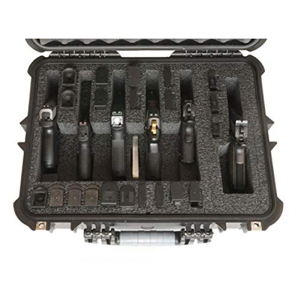 Case Club Pistol Case 2 Case Club 6 Pistol and 21 Magazine Pre-Cut Heavy Duty Waterproof Case with Included Silica Gel Canister to Help Prevent Gun Rust (Upgraded Gen-2)
