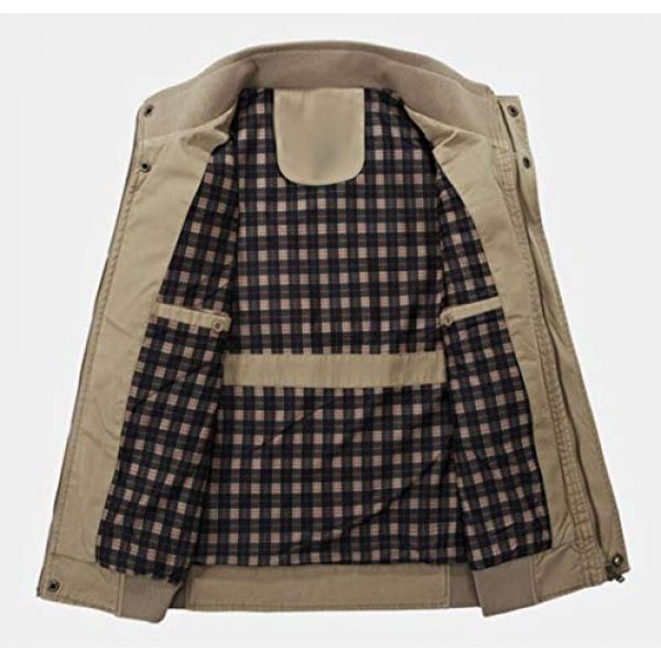 DAFREW Airsoft Tactical Vest 5 DAFREW Men's Vest Outdoor Leisure Vest Cotton Sleeveless Jacket Autumn and Winter Warm Multi-Pocket Vest Vest (Color : Khaki, Size : XL)