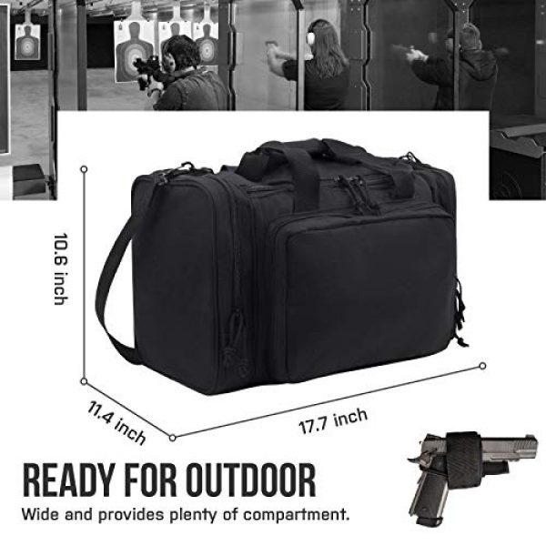 GUAWIN Pistol Case 4 Range Bag Tactical Bag Gun Bag for Handguns Pistol Durable Water Resistant Tactical Duffle Bag with Magazine Gear Accessories Pouch Suitable for Shooting Range, Hunting, Storage and Transport