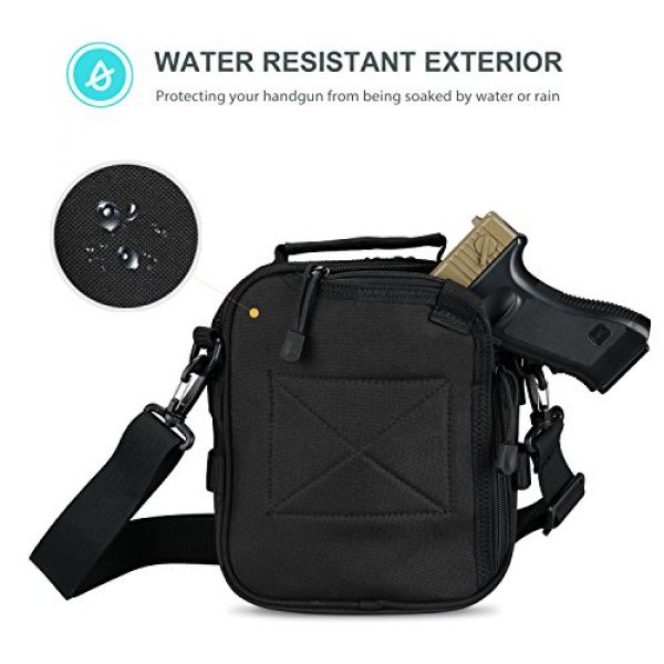 ProCase Pistol Case 4 ProCase Pistol Bag, Military Gear Tactical Handgun Shoulder Strap Bag Gun Ammo Accessories Pouch Shooting Range Duffle Bag for Shooting Range Sport - Black