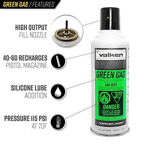 Valken Airsoft Gun Green Gas 2 Valken Airsoft Green Gas