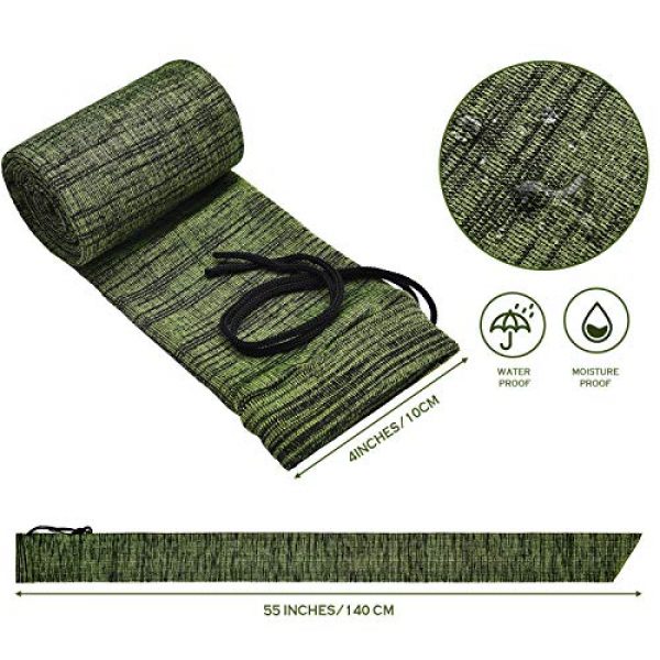 BBTO Rifle Case 2 BBTO 3 Pieces Knit Gun Socks Silicone Treated Gun Socks Rifle Protector Sleeves Breathable Gun Covers with Drawstring Closure Anti-Rust Gun Socks for Rifles Shotgun, 55 Inch