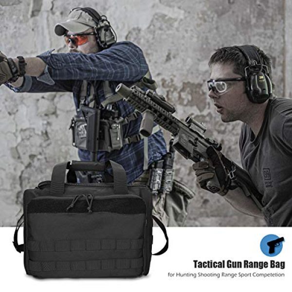 ProCase Pistol Case 2 ProCase Tactical Gun Range Bag for Handguns, Pistols and Ammo, Large Shooting Range Duffle Bags for Magazine Shooting Gear Accessories for Hunting Shooting Range Sport Competetion -Black