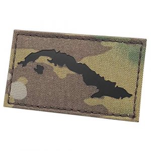 Tactical Freaky Airsoft Morale Patch 1 IR Multicam Cuba Island 2x3.5 OCP Cutout Shape Tactical Morale Patch